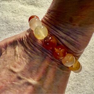 Ayman Kalifano Natural Agate Beaded Stretch Bracelet